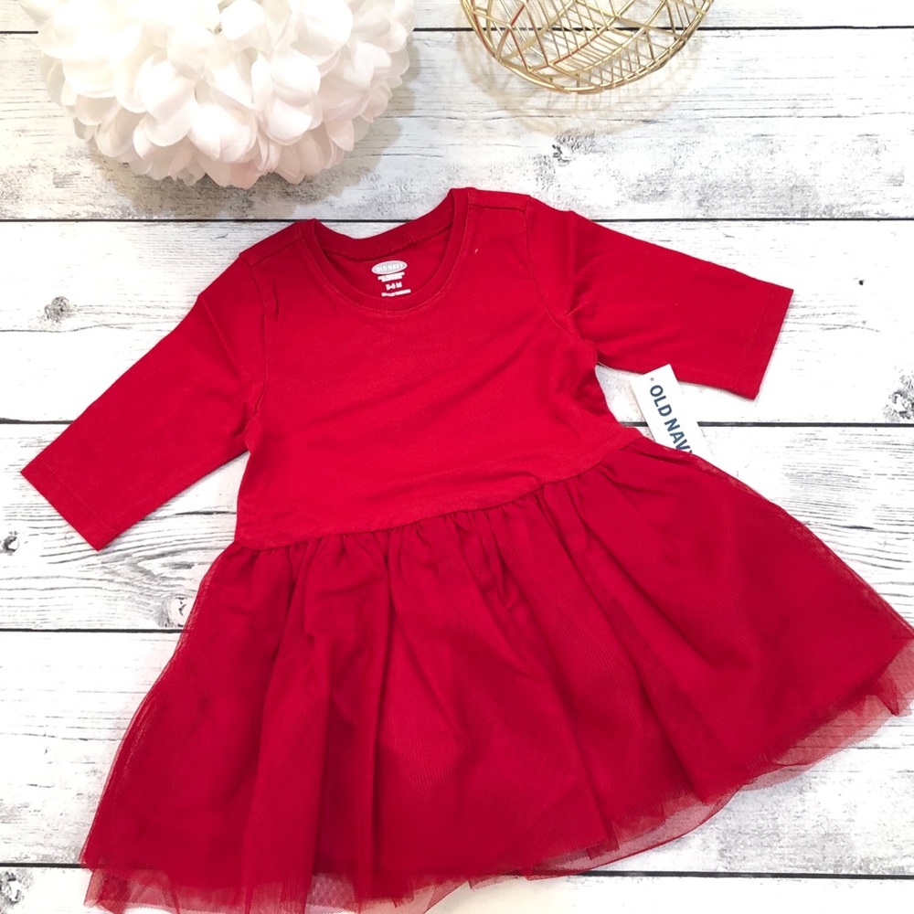 Toddler Long Sleeve Red Tutu Dress - Various Sizes